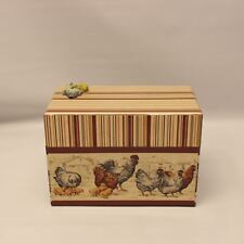 Vintage Paper Recipe Box with Chickens Design and Recipe Cards picture