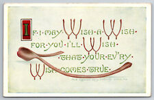 Postcard Vintage Thanksgiving Wishing You a Wish Bone c1907 Divided Back ~9323 picture