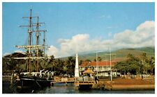 Historic Lahaina Maui HI Waterfront Pioneer Inn Carthaginian Lighthouse Postcard picture