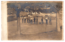 Original RPPC, Group Of Men And Women, Shovels, Horse & Wagons, Antique Postcard picture
