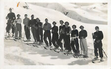 Winter sports ski souvenir vintage group photo postcard picture