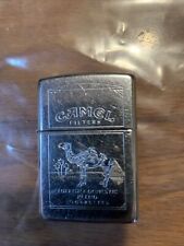 Vintage Camel Silver 2 sided Etched Pack Design Zippo Used picture