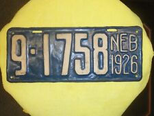 NEBRASKA  LICENSE PLATE 1926 #9-1758 picture