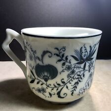 Vintage Blue Onion Mustache Cup / Mug Blue and White Pattern picture