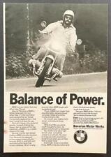 1973 BMW Motorcycle print AD “Balance of Power” picture