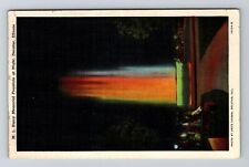 Decatur IL-Illinois, ML Harry Memorial Fountain at Night, Vintage Postcard picture