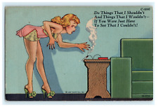 Things I Shouldn't, If you Were Just Here - Pin Up Smoking Woman - Early Linen picture