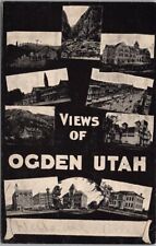 Vintage OGDEN, Utah Multi-View Greetings Postcard Man Street / Depot 1909 Cancel picture