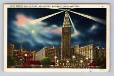 Cleveland OH-Ohio, Soldiers & Sailors Monument, Vintage c1939 Souvenir Postcard picture