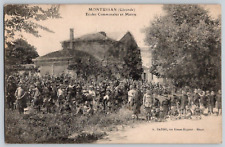Postcard~ Children~ Communal Schools & Town Hall~ Montussan, Gironde, France picture