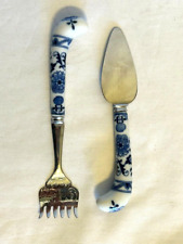 Vintage Stainless Sheffield England with Porcelain Handles Serving Set picture