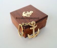Vintage Solid Brass Nautical Marine Anchor Key Ship Anchor KeyChain Ring pendant picture