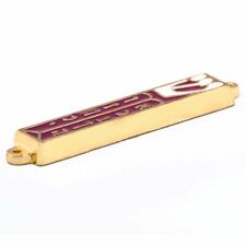 Gold plated 10 Commandments Mezuzah with scroll inside (Cavity in back is about picture