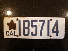 1916 1919 CALIFORNIA PORCELAIN LICENSE PLATE VINTAGE tag registration automobile picture