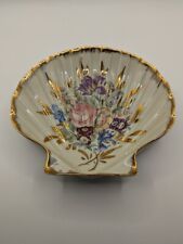 Vintage Raflin Limoges France Floral Seashell Trinket Holder picture