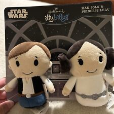 Hallmark Itty Bittys HAN SOLO & PRINCESS LEIA Star Wars Plush Stuffed Toys New picture