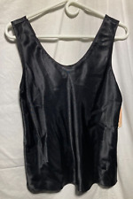 Vtg. Cinema Etoile 100% Polyester Camisole Tank Top Shirt Women's Black Med. picture