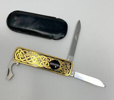 VINTAGE EKA SAAB POCKET KNIFE SWEDEN GENTLEMAN'S POCKET KNIFE GOLD picture