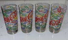 Vintage Coca-Cola Colorful Logo Glass Cups 12 oz. 6.5