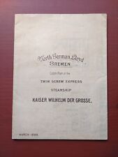 North German Lloyd Deck Plan - SS KAISER WILHELM DER GROSSE - March, 1898 picture