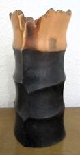 Mid-Century Modern Bronze Copper Dipped Brutalist Jagged Mouth Vase picture