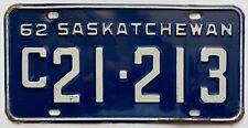 Vintage Saskatchewan Canada 1962 Commercial Truck License Plate C21-213 picture