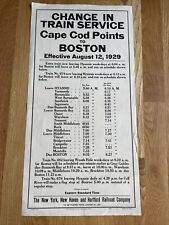 New Haven, New York Harford Railroad Broadside 1929 Timetable Cape Cod Boston picture