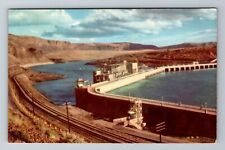 Wenatchee WA-Washington, Rock Island Dam, Antique, Vintage Souvenir Postcard picture