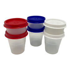 Tupperware Smidget Midget 1 oz, 2 oz Container Set 6 Red, White, Blue picture