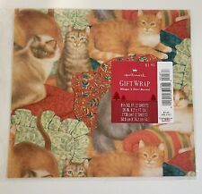 Vtg Hallmark Cats Wrapping Paper Gift Wrap 2 Sheets NOS picture