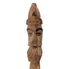 Vintage Hand Carved Tree Spirit Wizard Viking Old Man Tiny 6 Inch Wooden Spoon  picture
