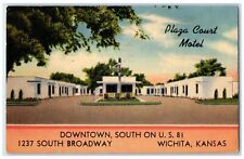 1948 Downtown South Broadway Plaza Court Motel Wichita Kansas Vintage Postcard picture