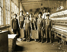 1908 Young Mill Workers Kids South Carolina Vintage Old Photo 8.5