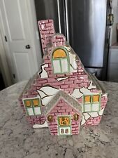 Vintage 1960's Ceramic Pink Mod Mid Century Style House Cookie Jar picture