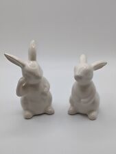 2X White Mini Bunny Ceramic 4