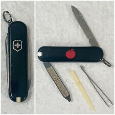 Victorinox The Escort 58mm Swiss Army Promo Knife Black with Red Apple Logo picture