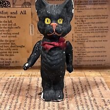 RARE Antique Vintage Halloween Compo Scary Black Cat Jointed Arms GERMANY picture