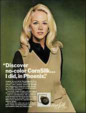 1969 Beautiful Blonde Woman CornSilk Make-up Powder vintage photo print ad adL8 picture