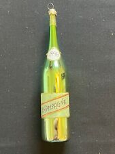 Vintage 1996 Christopher Radko Auld Lang Syne Glass Ornament Champagne Bottle  picture