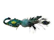 Hand blown glass hanging Peacock with Feather Tail Christmas Ornament NWT picture