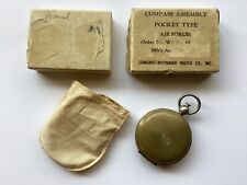 US Military Compass WWII Longines-Wittnauer w/orig box & protective bag Works picture