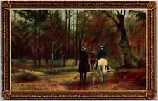 1910's The Woodland Path Horse Back Riding Framed Posted Postcard picture
