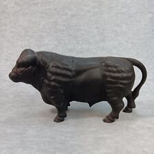 Vintage Cast Iron Bull Cow Bank VERY HEAVY Door Stop Farmhouse Western Primative picture