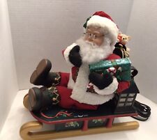 Vintage 1996 Santa On Sleigh Animated Music Lights Tested Works 17”w X 15”t picture