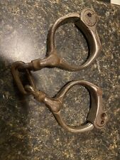 Antique 1899 Shackles Handcuffs 15b77 no keys padlock jail prisoner Bean Cobb picture