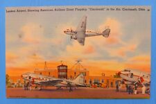 C.1940 CINCINNATI OHIO OH LUNKEN AIRPORT AMERICAN AIRLINES FLAGSHIP Postcard picture