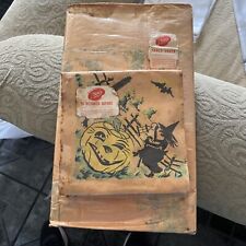 Vintage 50’s-60’s Paper Halloween Napkins And Table Cover In Original Plastic  picture
