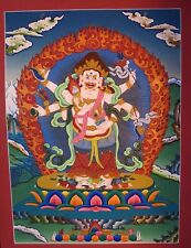 Tibetan Buddhism Protector God Mahakala Bhairav Gold Painting Thangka Nepal free picture