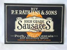 Original Antique RATHJENS & SONS High Grade SAUSAGES Tin Sign picture
