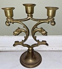 Candelabra Antique Rare Jewish Art Nouveau Shabbat Judaica Lions Three Cups Wow picture
